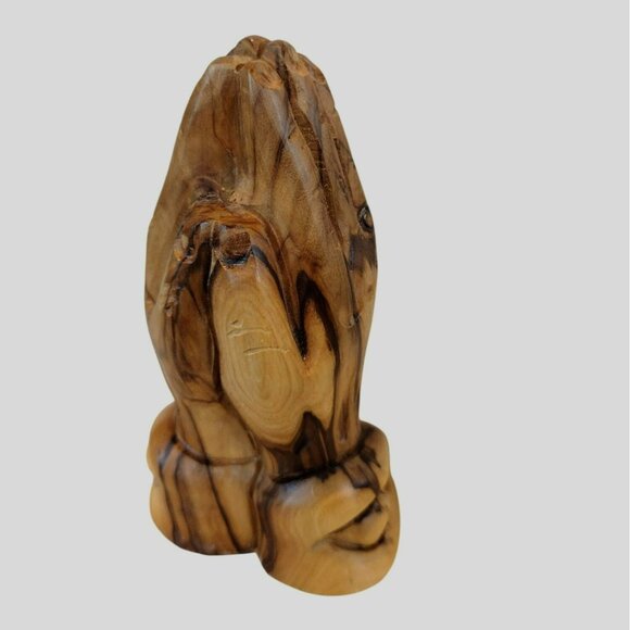 Praying Hands Olive Tree Wood, Holy Land of Israel, Hand Carved Wooden Sculpture - Picture 1 of 6